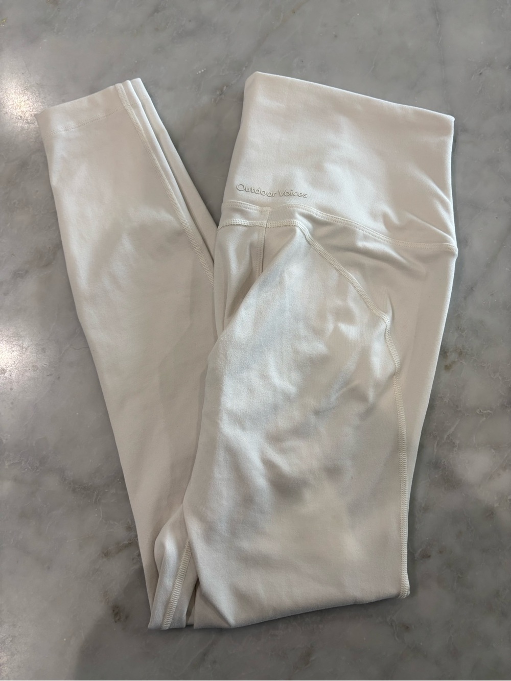 Outdoor Voices Cream High-Rise Leggings